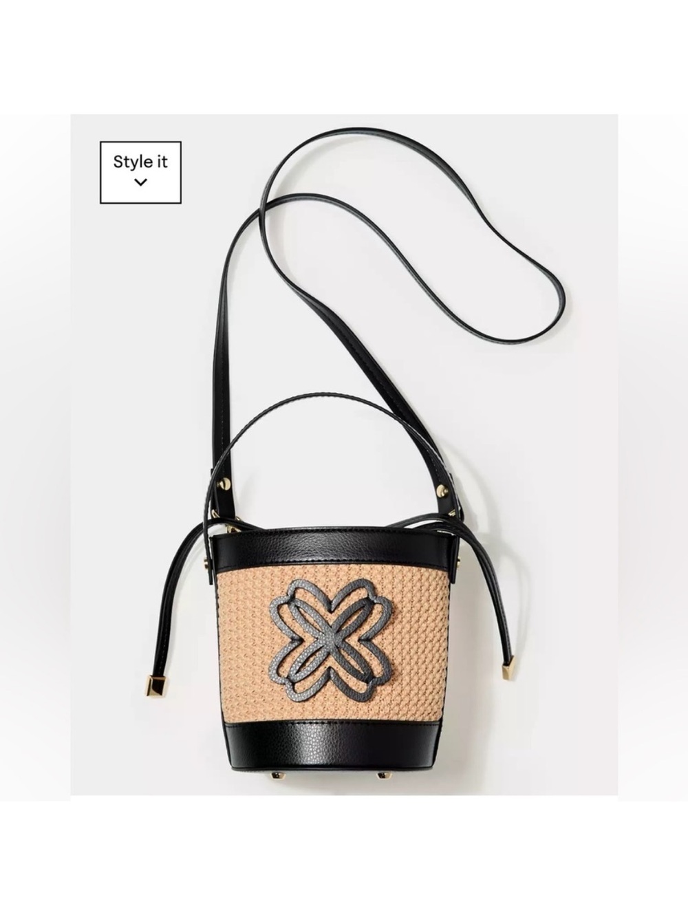 Lilly Pulitzer Malia Raffia Natural Straw Bucket Crossbody “Sunbaked Tan” - Picture 11 of 12